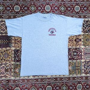 Vintage University Of Wisconsin Badgers TShirt Ash Grey Size XL